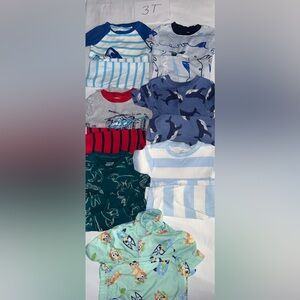 7 sets of boys short sleeve and shorts pajama sets 3T